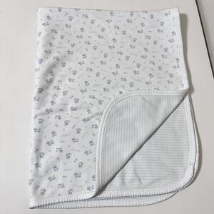 Nordstrom Baby Blue Little Puppy Dog Striped Boys Baby Blanket Lovey Lovie